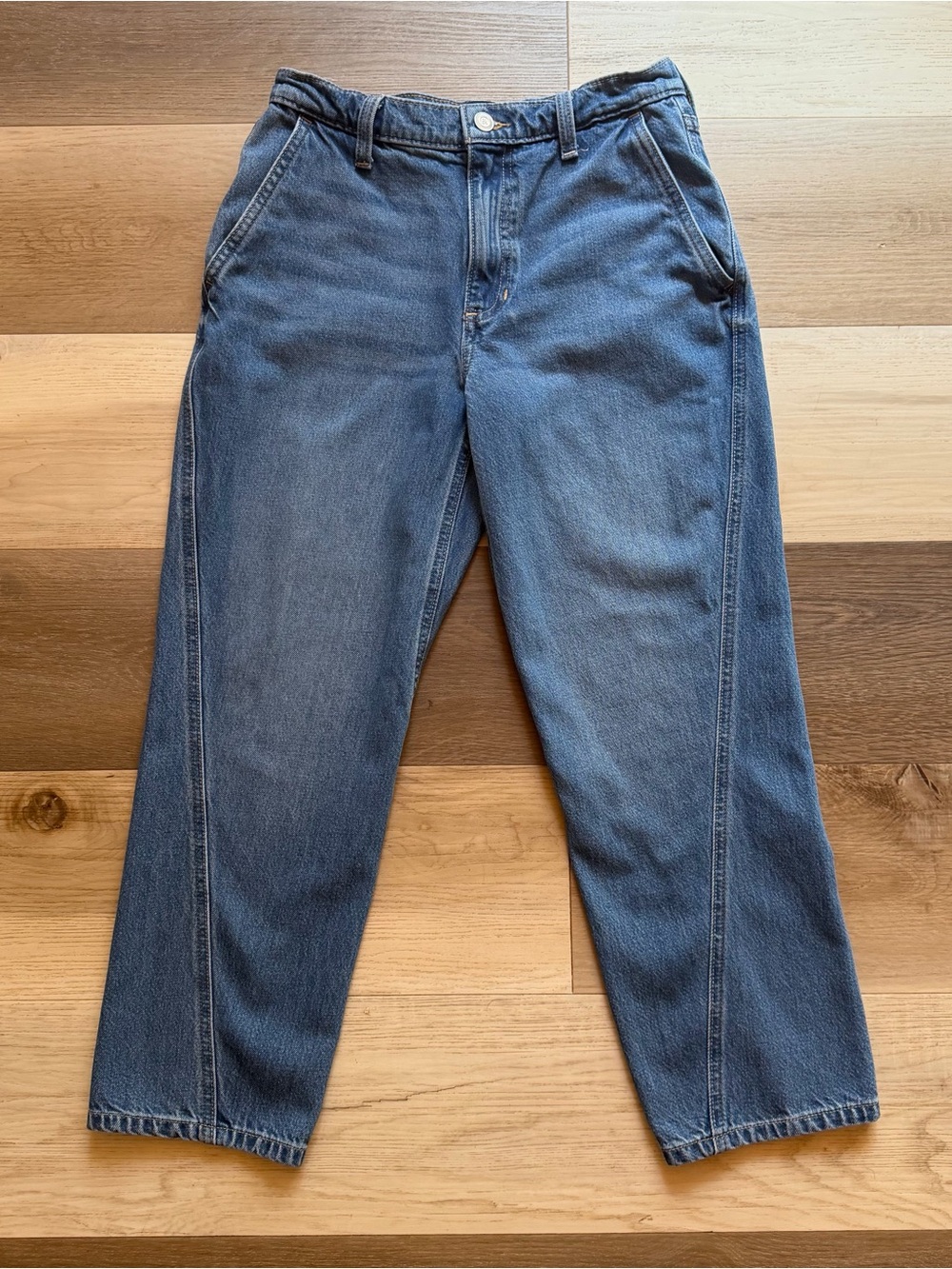 Banana Republic Women's High-Rise Dark Blue Barrel Jeans Size 27/4